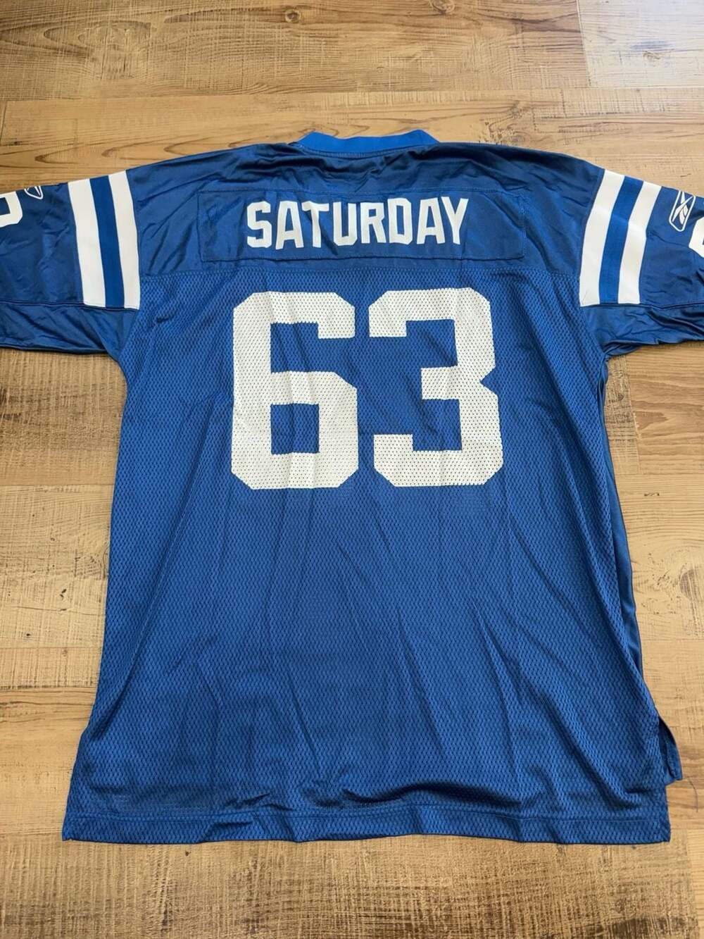 Vintage Reebok Indianapolis Colts Jeff Saturday #63 NFL Jersey Blue Large
